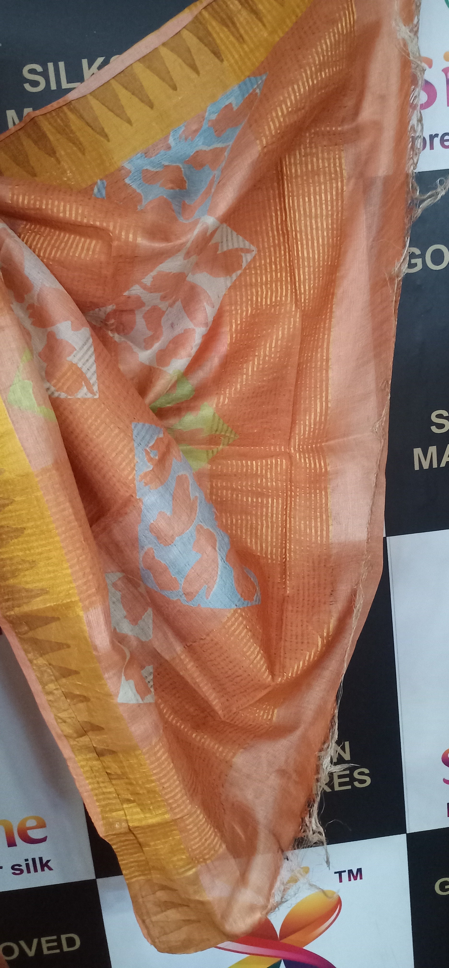 Pure Tussar Silk print saree