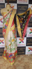 Pure Tussar Silk print saree