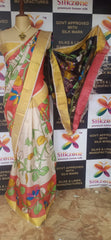 Pure Tussar Silk print saree