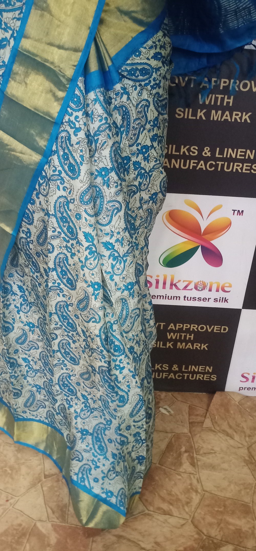 Pure Tussar Silk print saree