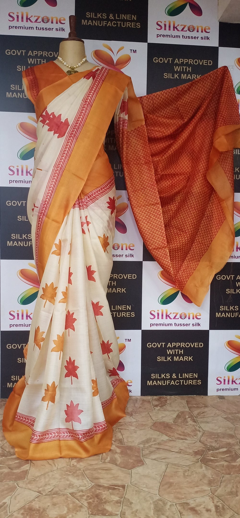 Pure Tussar Silk print saree