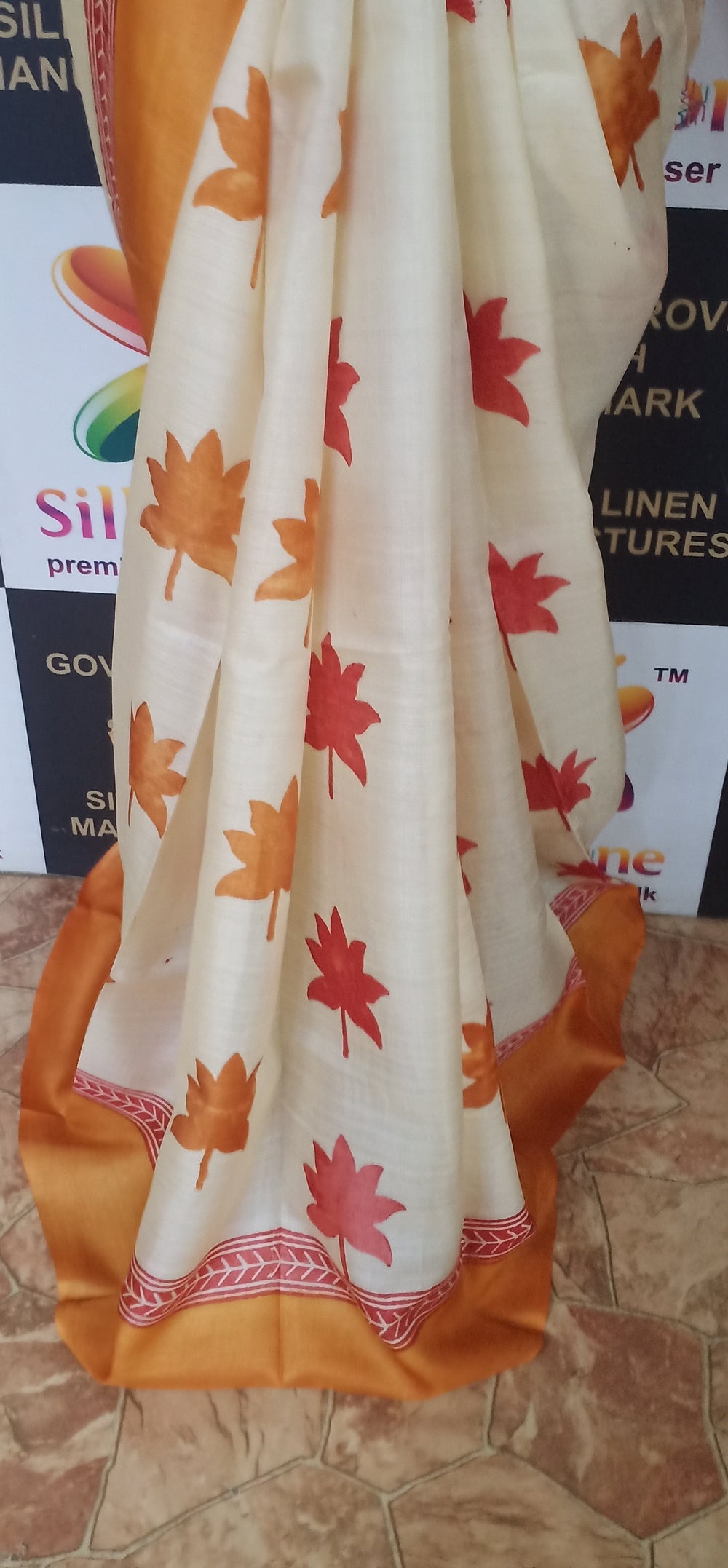 Pure Tussar Silk print saree