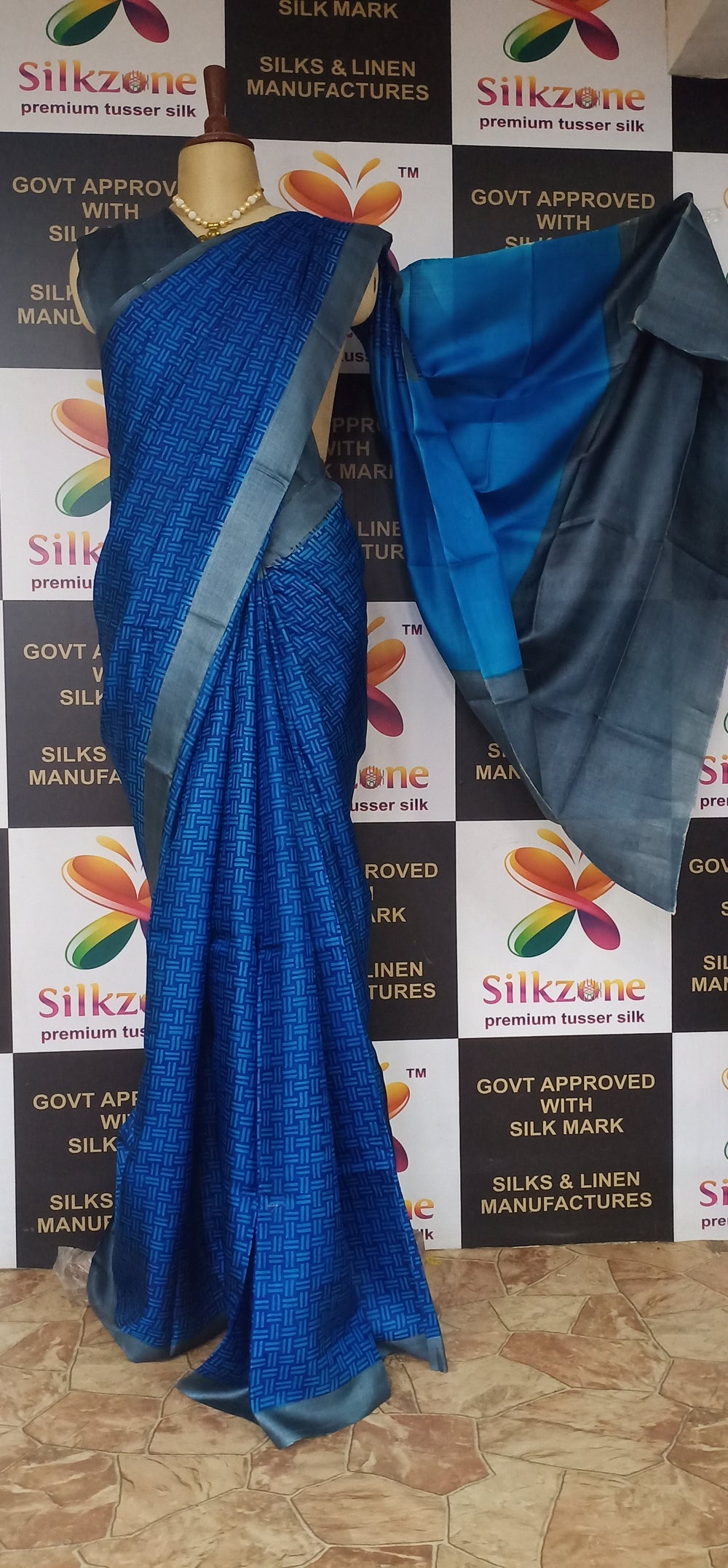 Pure Tussar Silk print saree