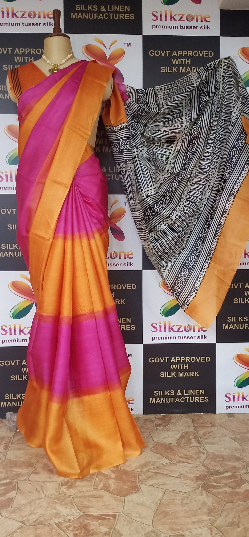 Pure Tussar Silk print saree