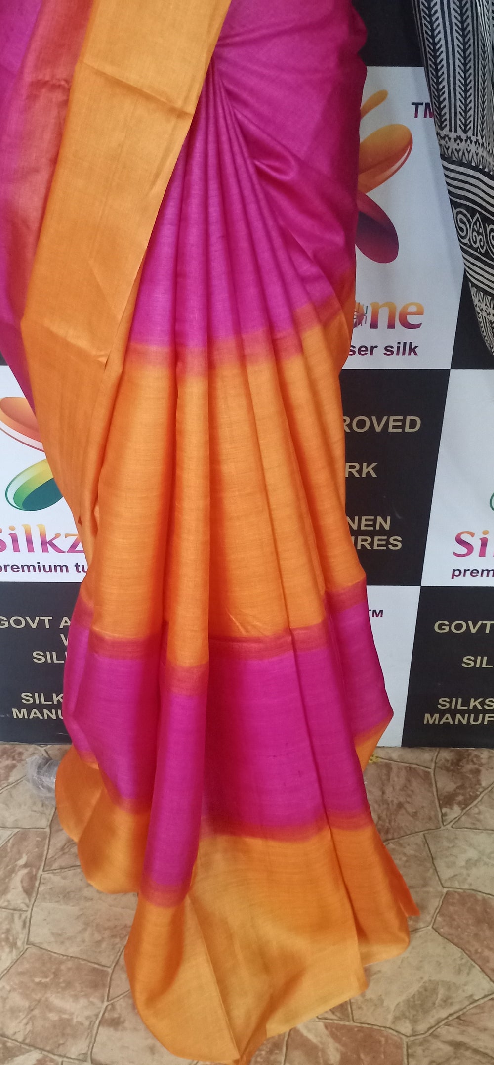 Pure Tussar Silk print saree
