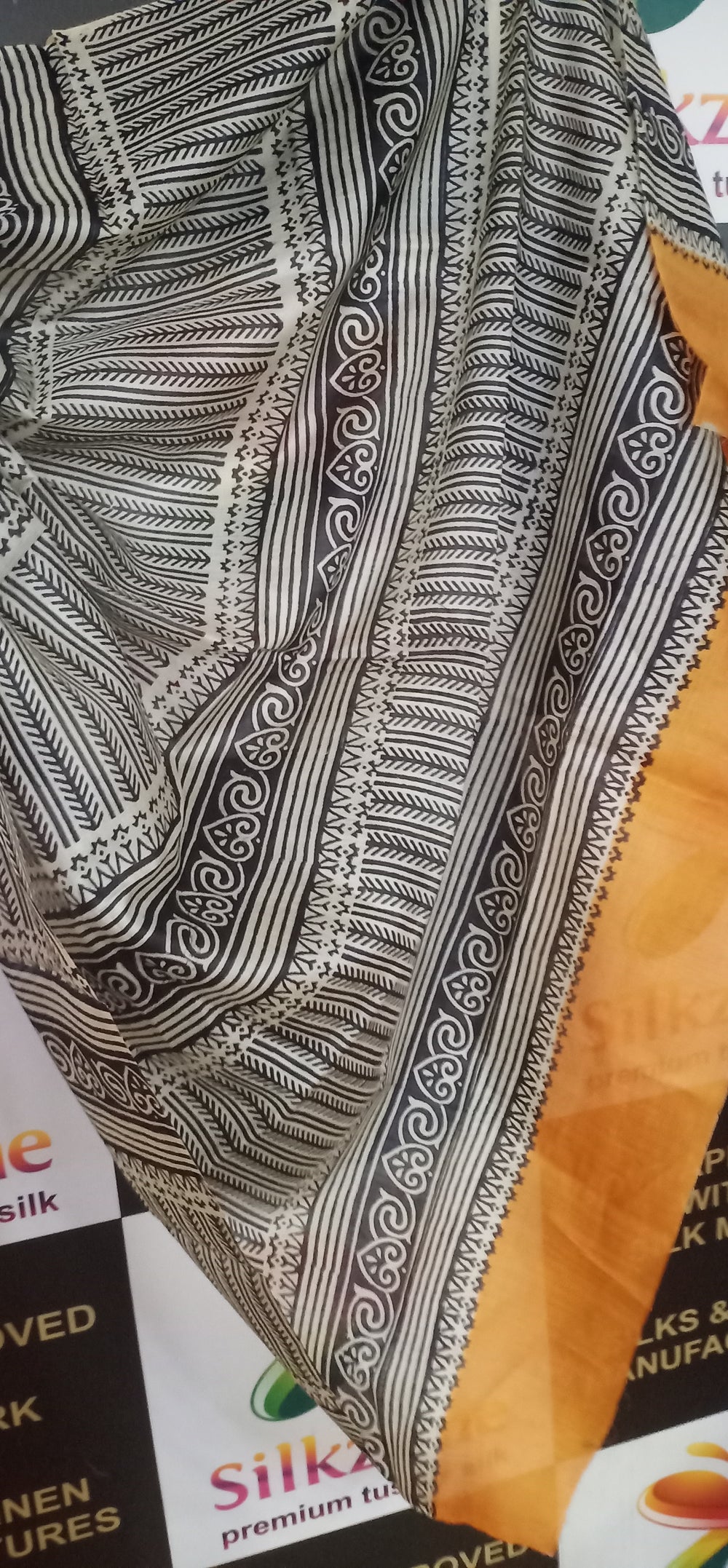 Pure Tussar Silk print saree