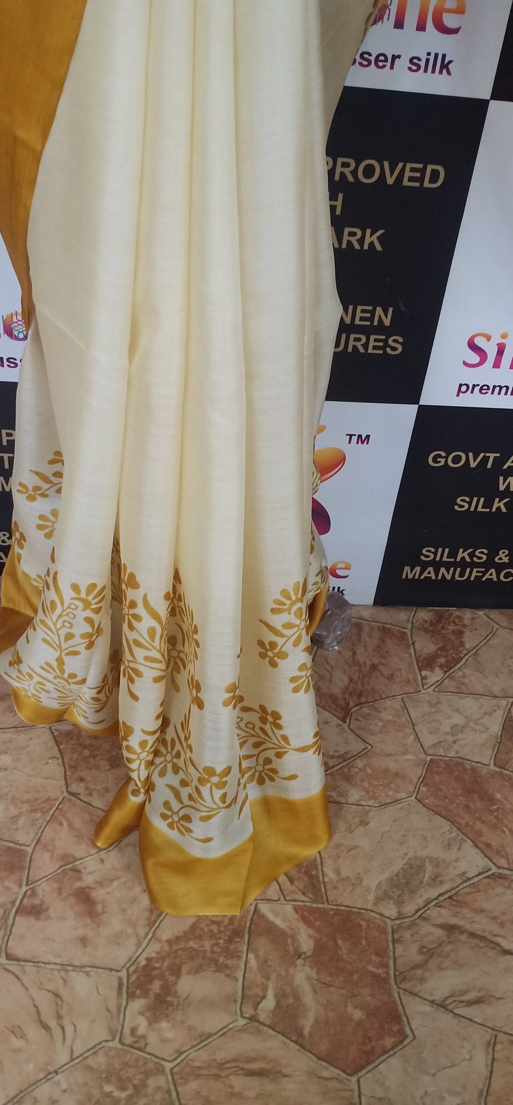 Pure Tussar Silk print saree
