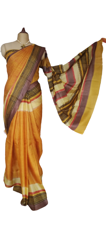 Pure Tussar Silk print saree