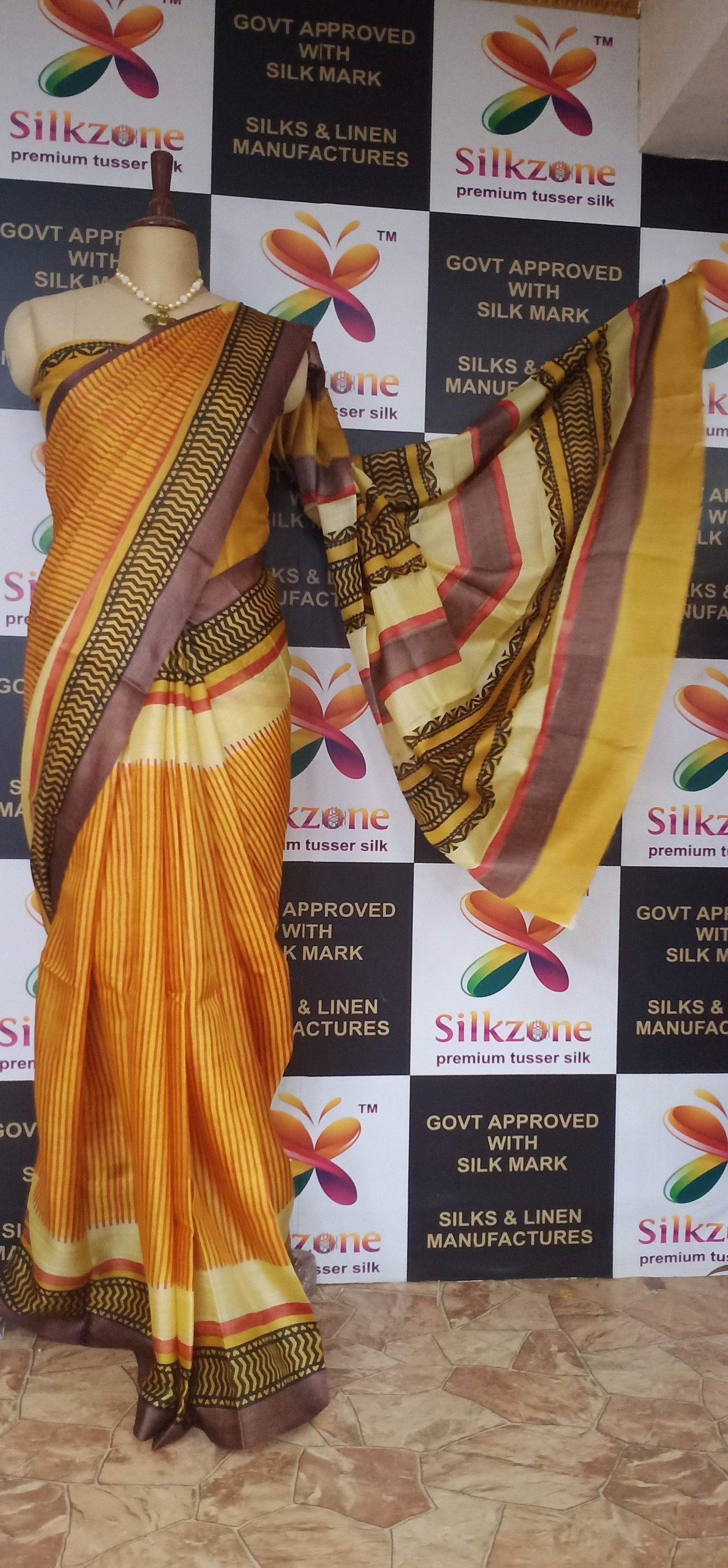 Pure Tussar Silk print saree