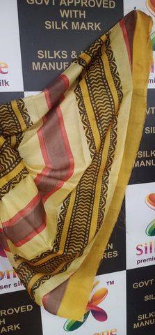 Pure Tussar Silk print saree