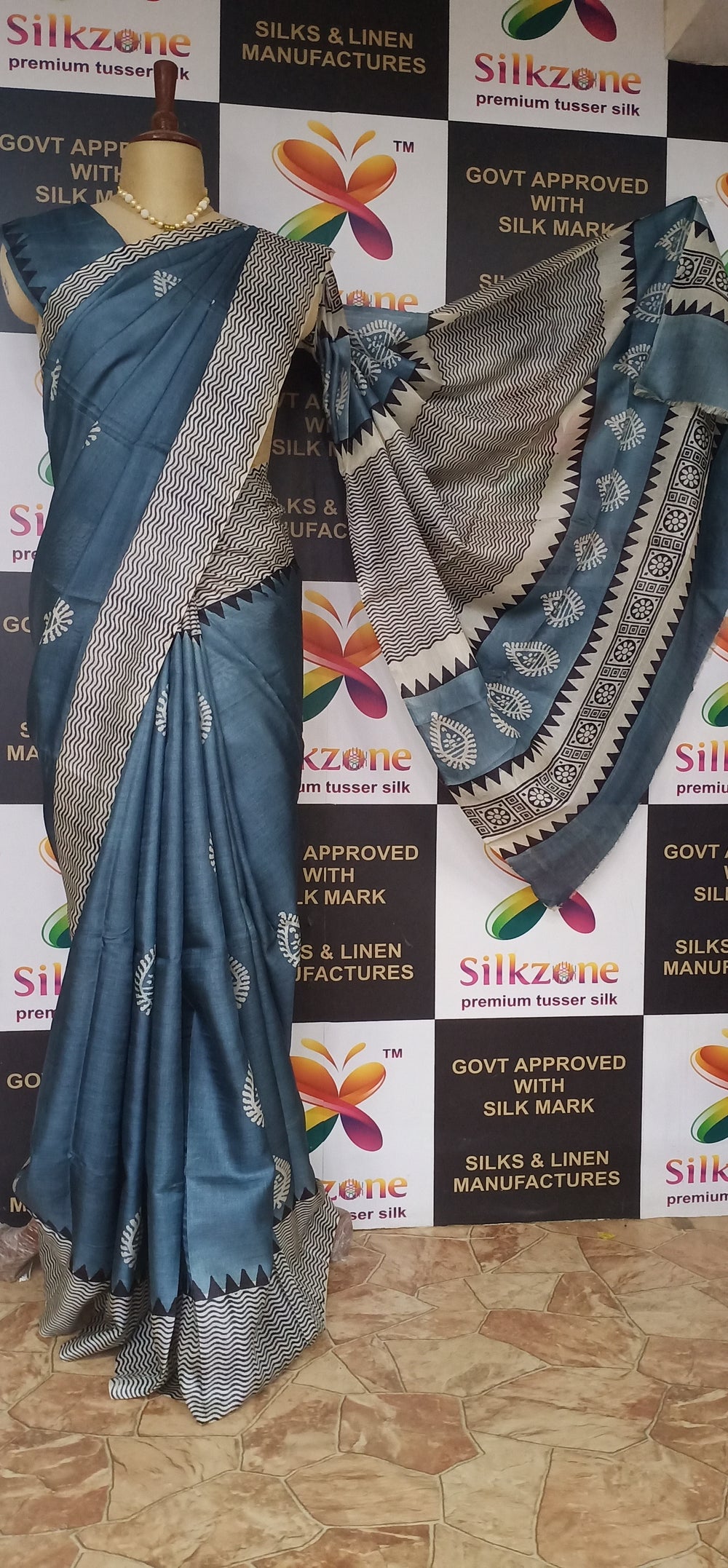 Pure Tussar Silk print saree
