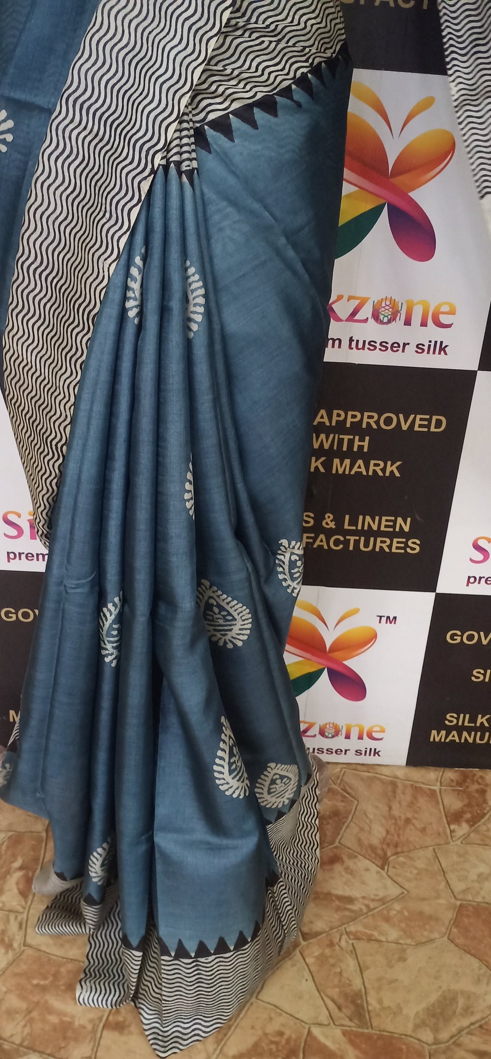 Pure Tussar Silk print saree