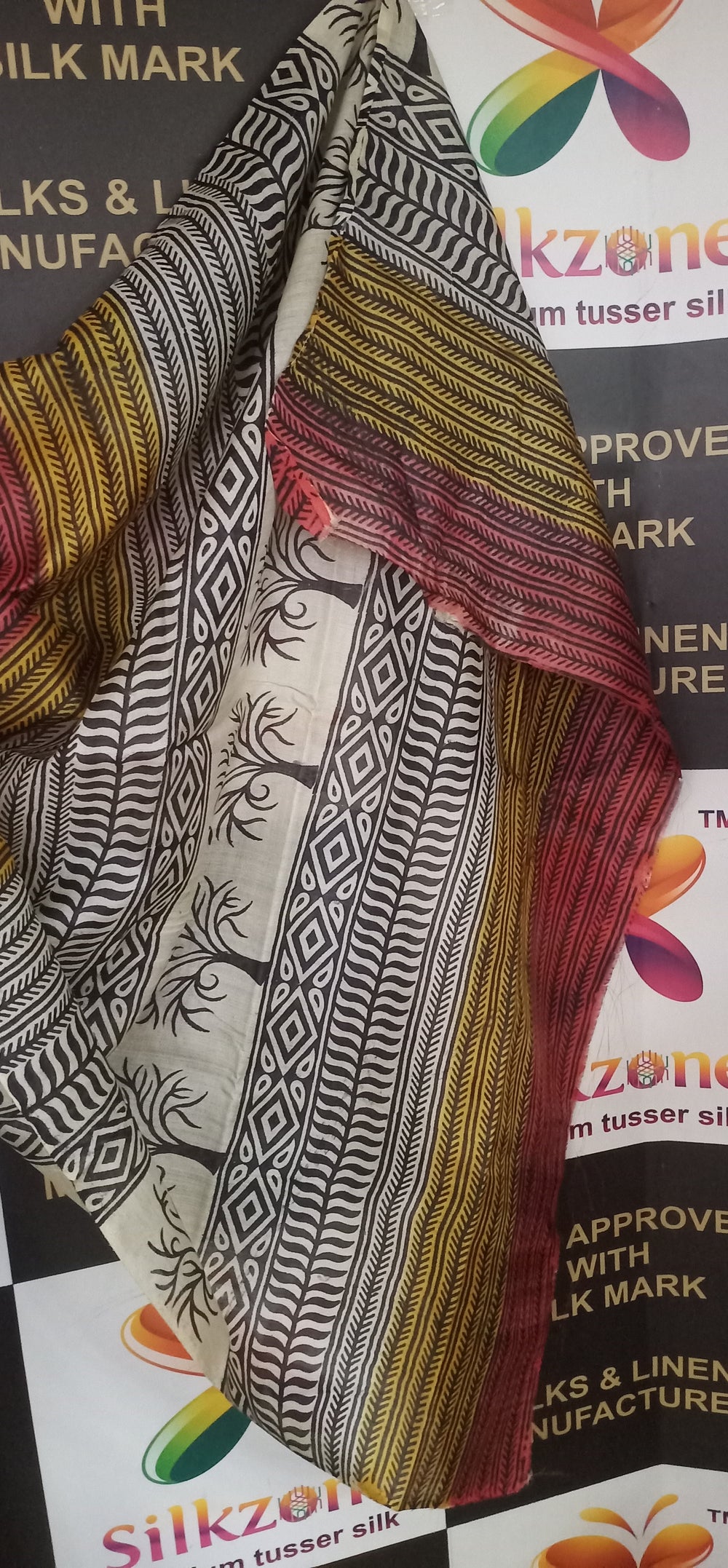 Pure Tussar Silk print saree