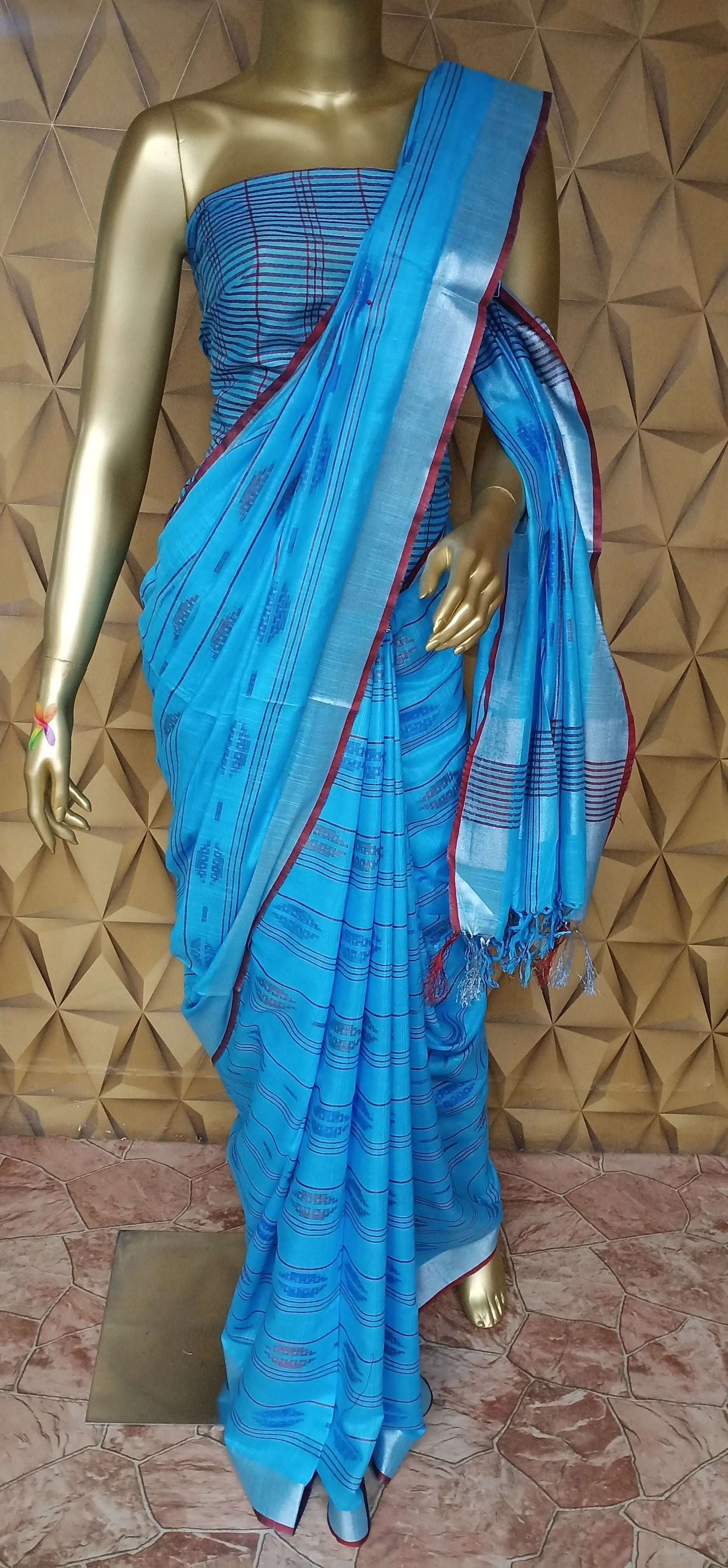Khadi cotton buta saree silkzon.in