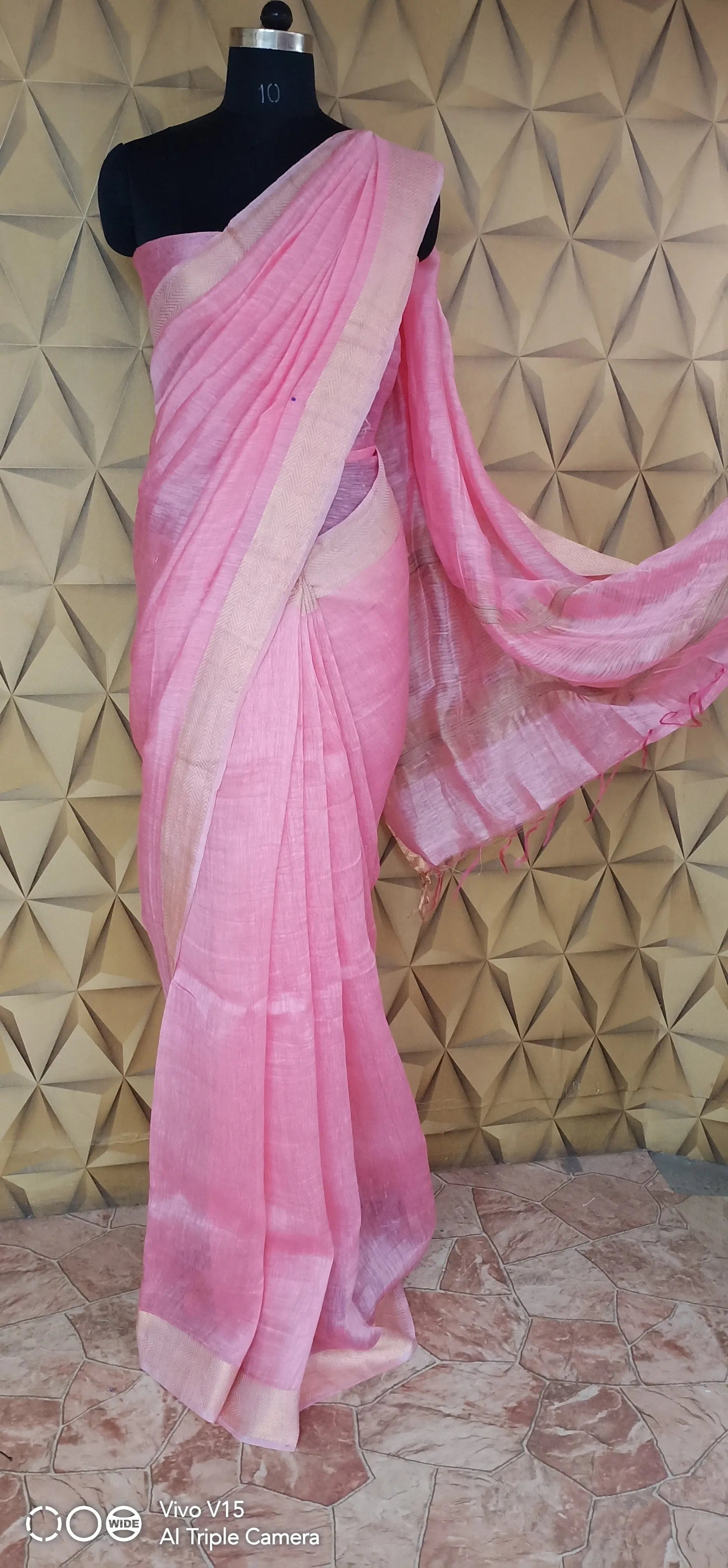 Linen print saree silkzon.in