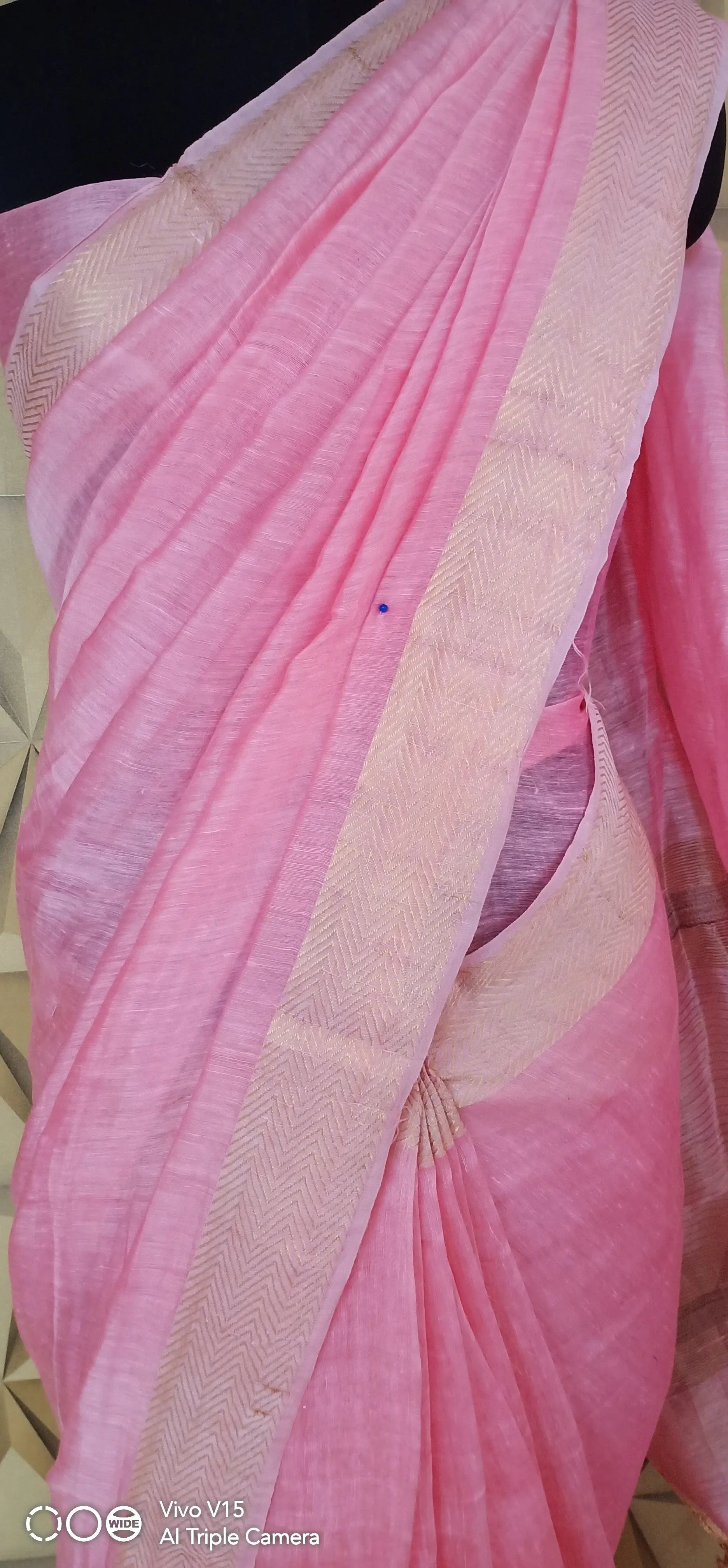 Linen print saree silkzon.in