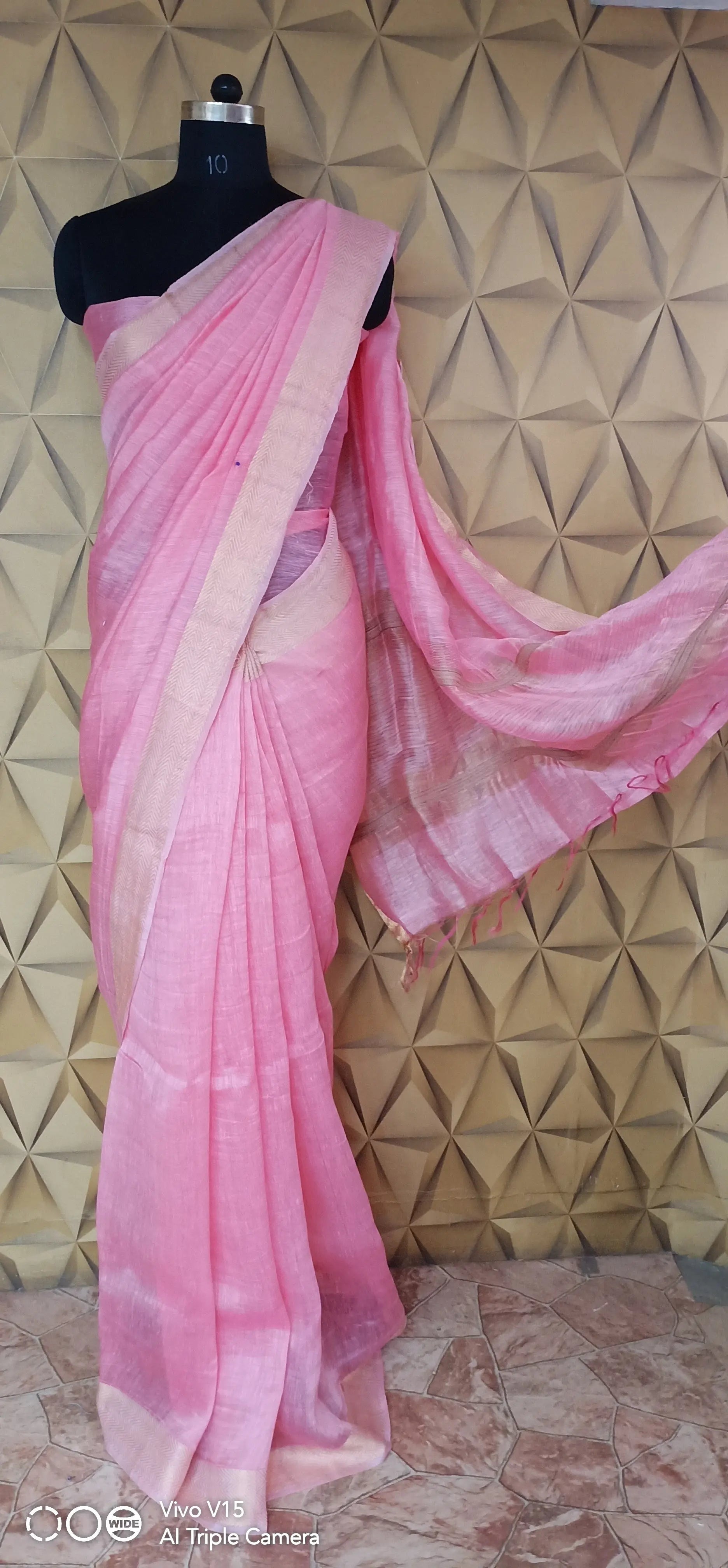 Linen print saree silkzon.in