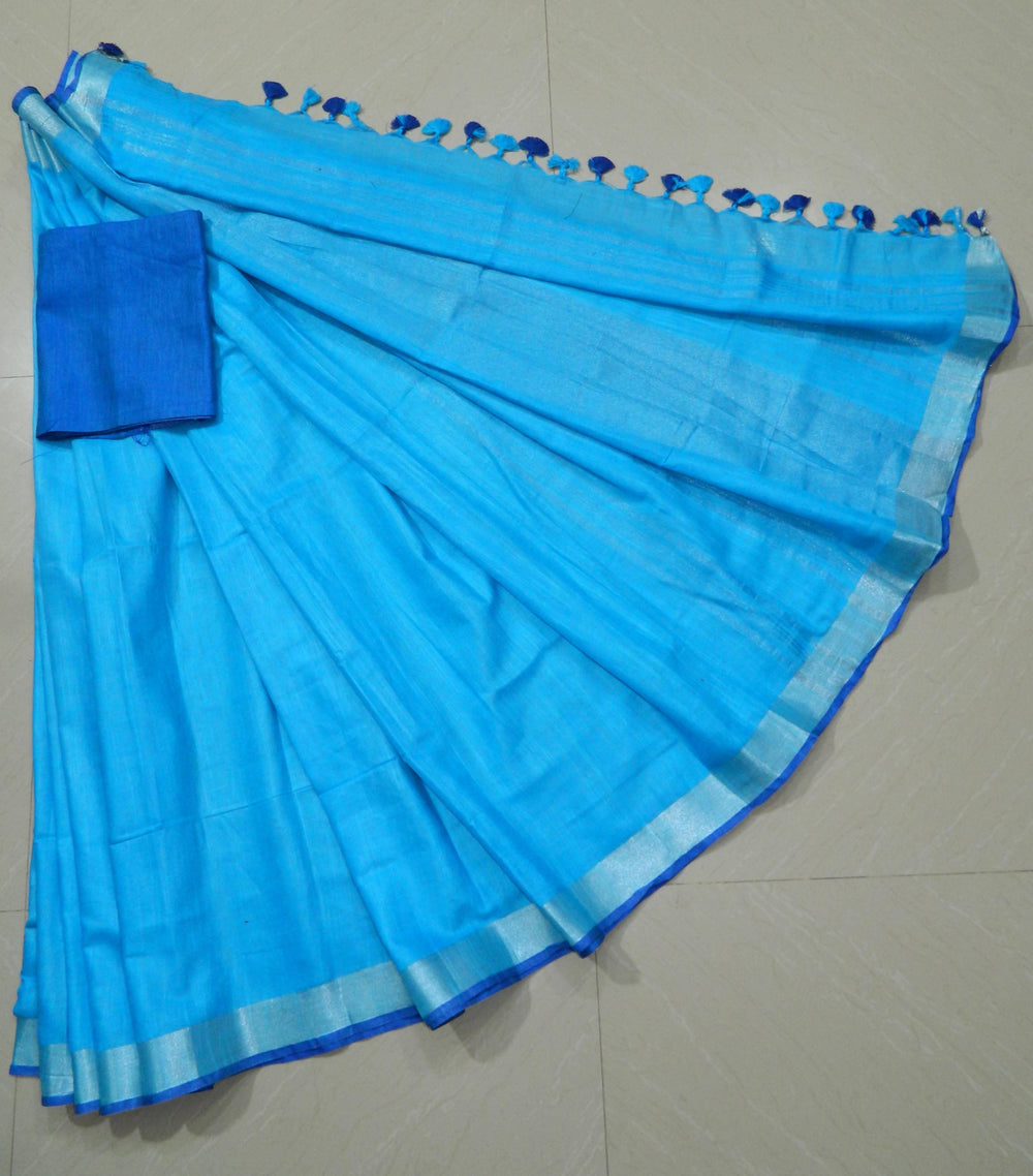 Cotton slub saree width blouse INDIA SILK P.W.C.S. LTD