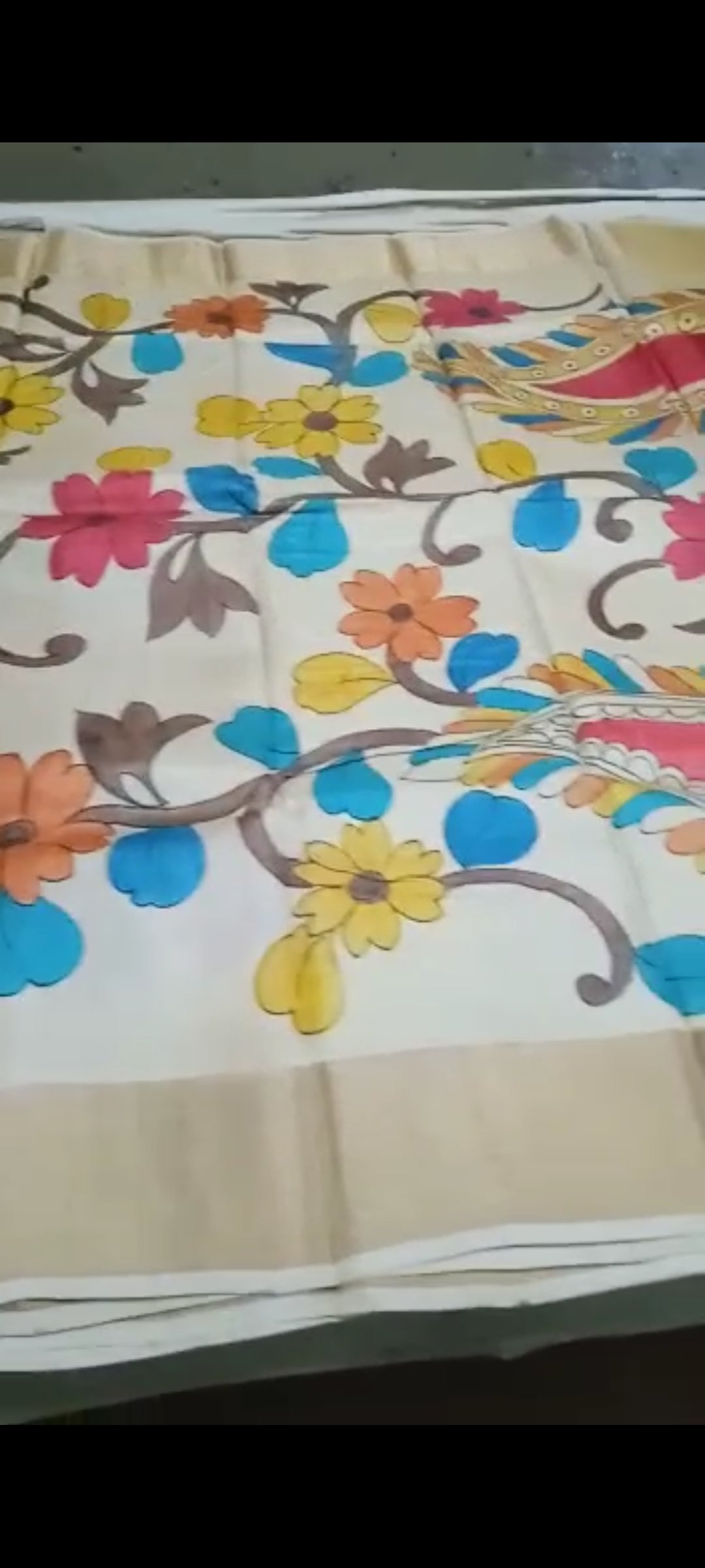 Pure Tussar Silk print saree