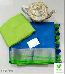 Khadi Linen Slub Saree INDIA SILK P.W.C.S. LTD