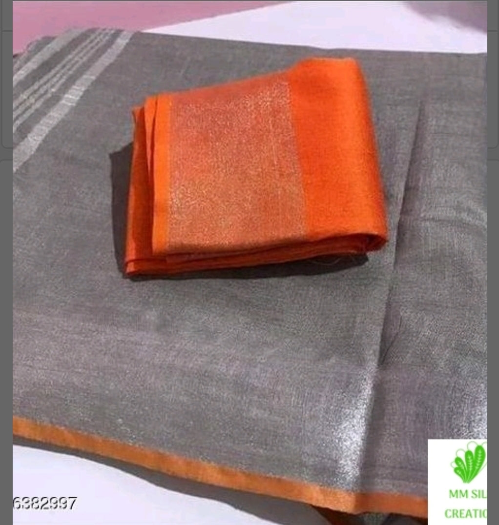 Khadi Linen Slub Saree INDIA SILK P.W.C.S. LTD