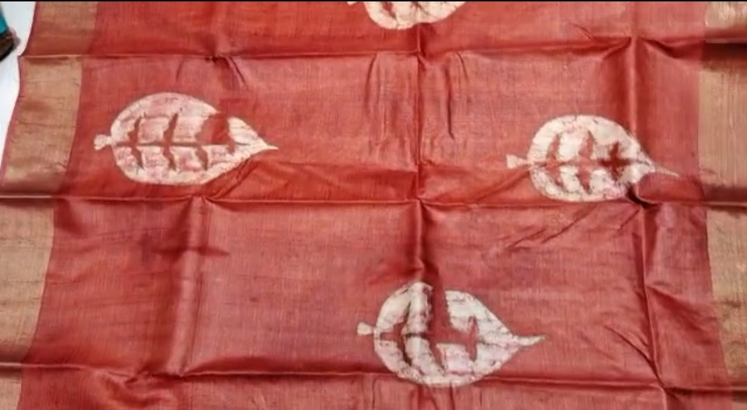 Pure Tussar Silk print saree