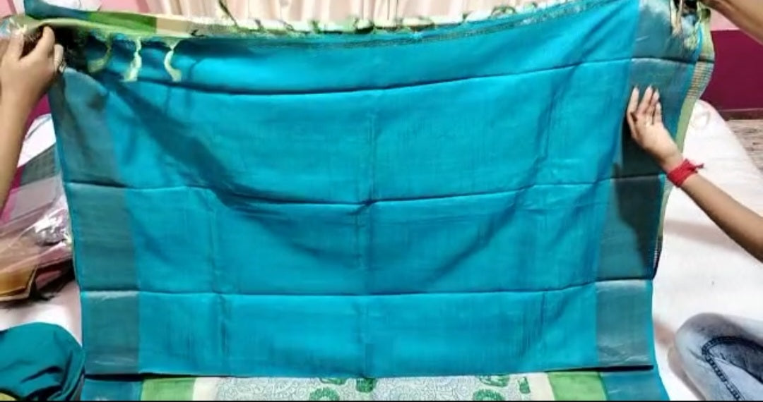 Pure Tussar Silk print saree