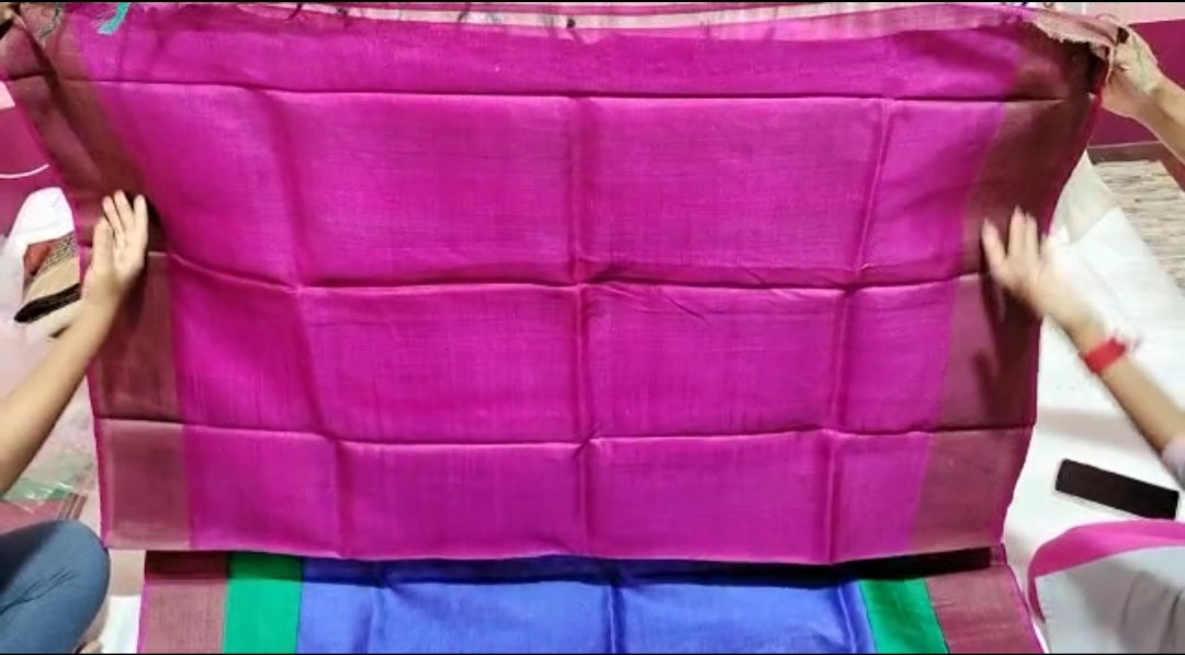 Pure Tussar Silk print saree