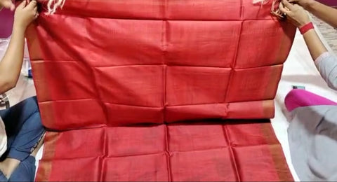 Pure Tussar Silk print saree