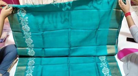 Pure Tussar Silk print saree