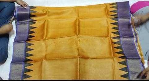 Pure Tussar Silk print saree