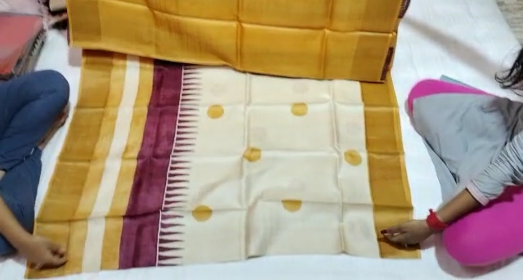 Pure Tussar Silk print saree