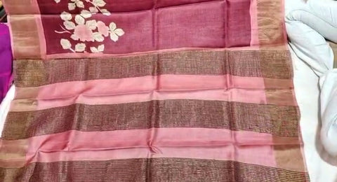 Pure Tussar Silk print saree