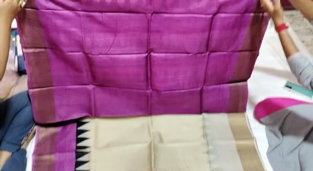 Pure Tussar Silk print saree