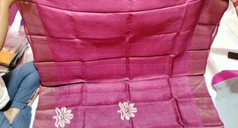 Pure Tussar Silk print saree