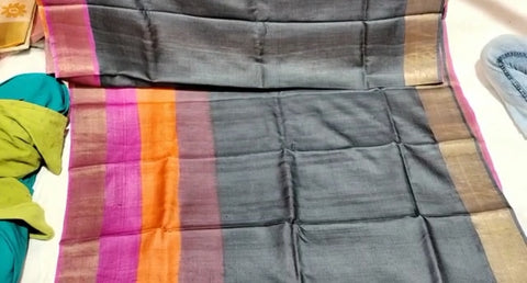 Pure Tussar Silk print saree