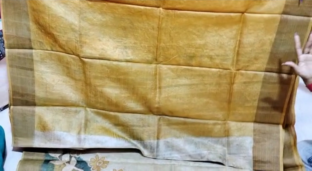 Pure Tussar Silk print saree