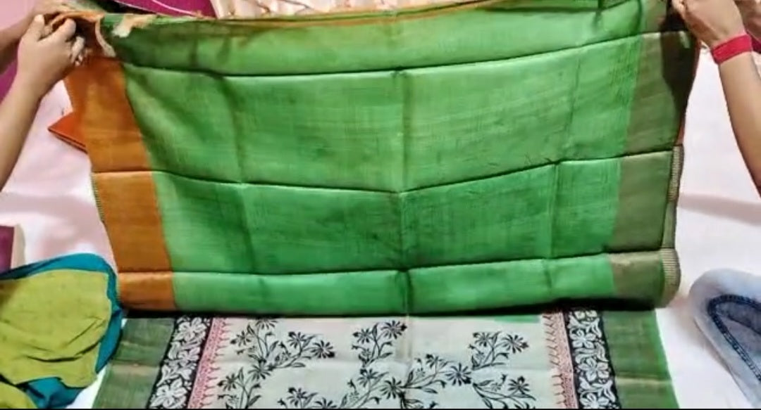 Pure Tussar Silk print saree