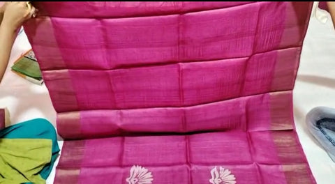 Pure Tussar Silk print saree