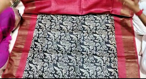 Pure Tussar Silk print saree