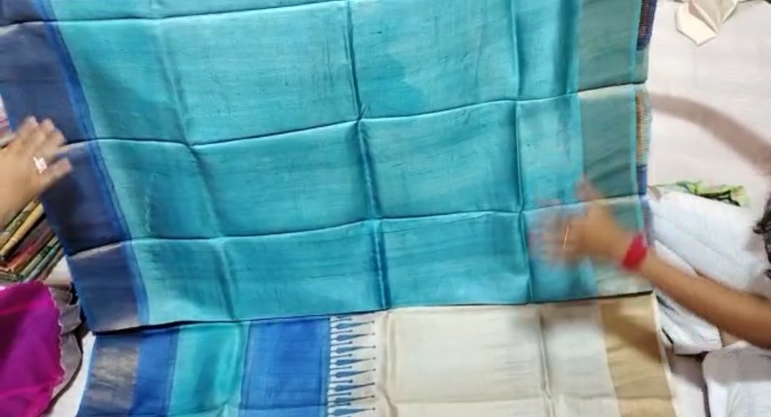 Pure Tussar Silk print saree