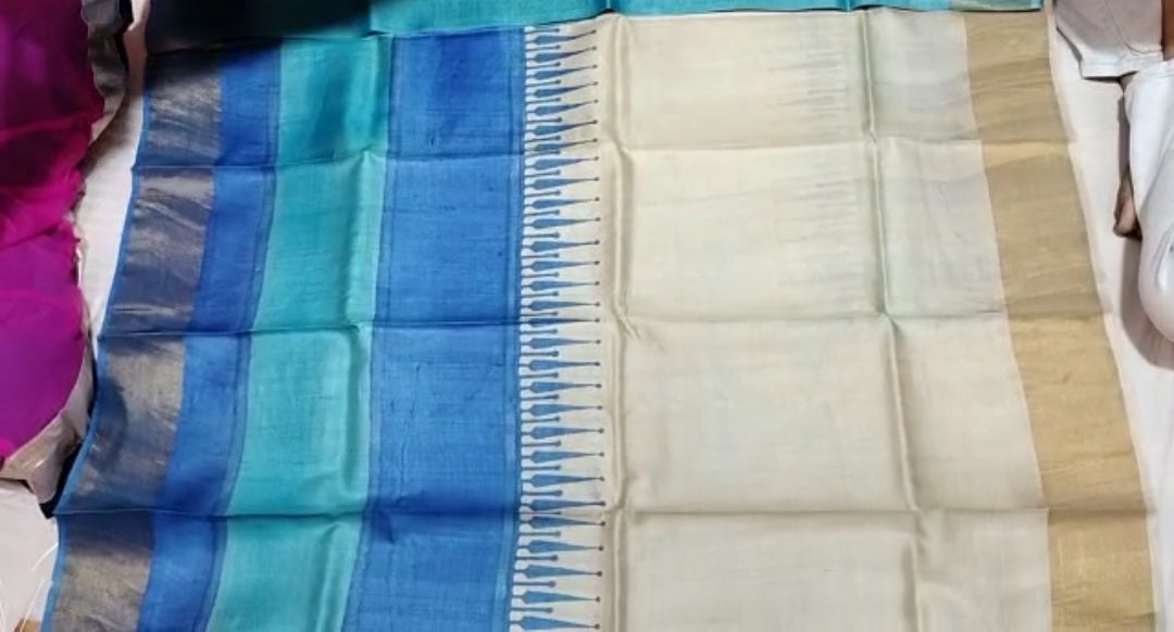 Pure Tussar Silk print saree