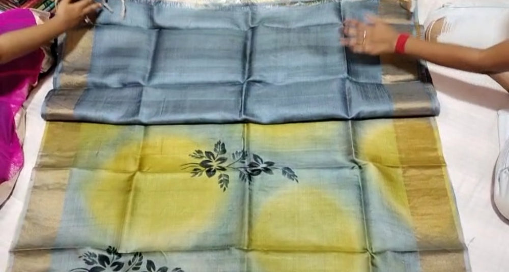 Pure Tussar Silk print saree