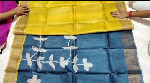 Pure Tussar Silk print saree