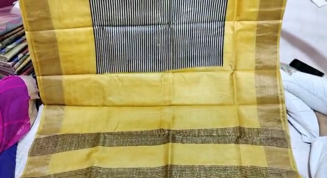 Pure Tussar Silk print saree