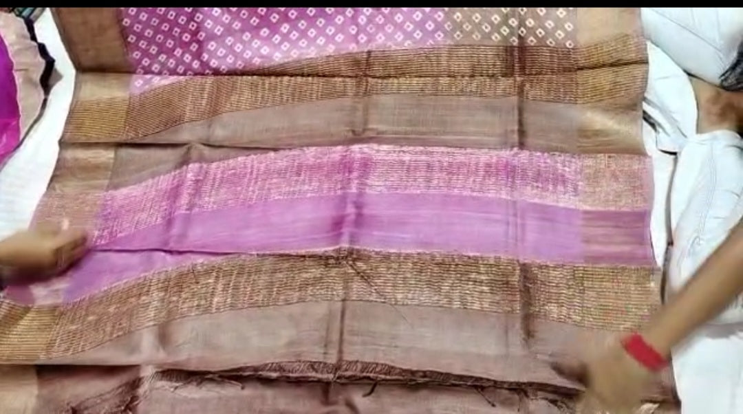 Pure Tussar Silk print saree