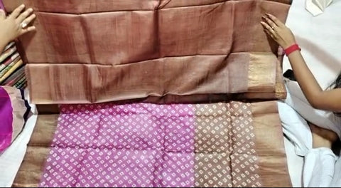 Pure Tussar Silk print saree