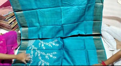 Pure Tussar Silk print saree