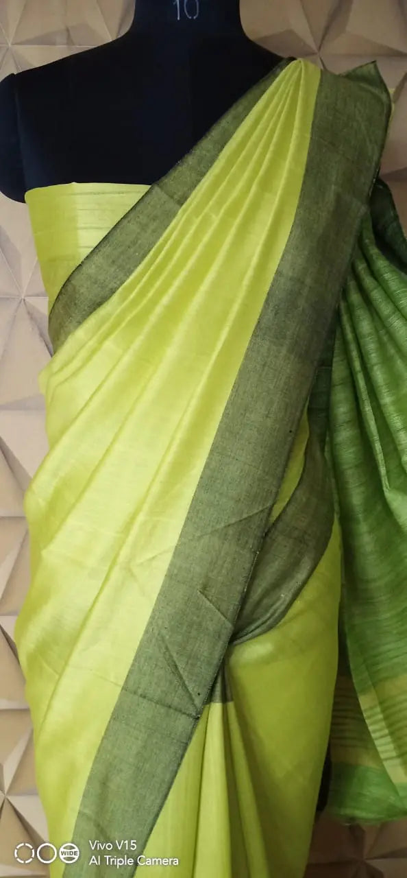 Tussar ghicha silk saree silkzon.in