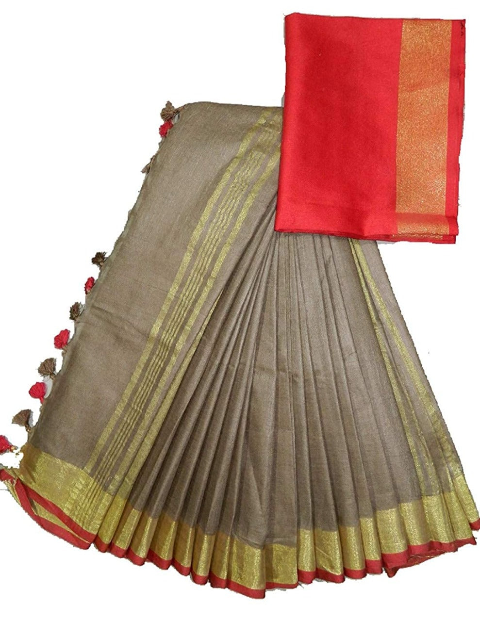 khadi linen saree SILK ZONE